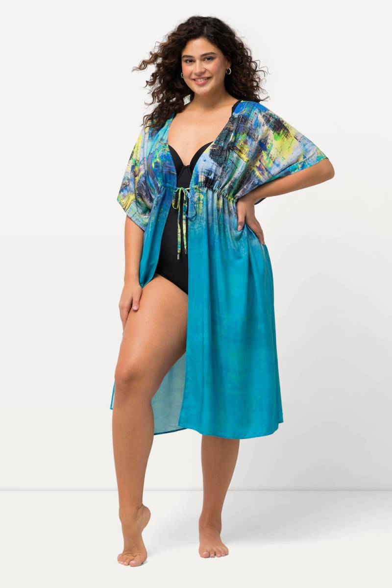 Große Größen Kaftan, Damen, blau, Größe: 3=58-64, Viskose, Ulla Popken von Ulla Popken