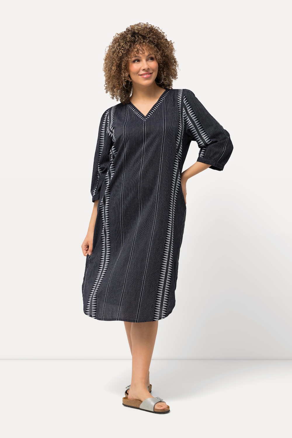 Große Größen Kaftan, Damen, blau, Größe: 42/44, Baumwolle, Ulla Popken von Ulla Popken