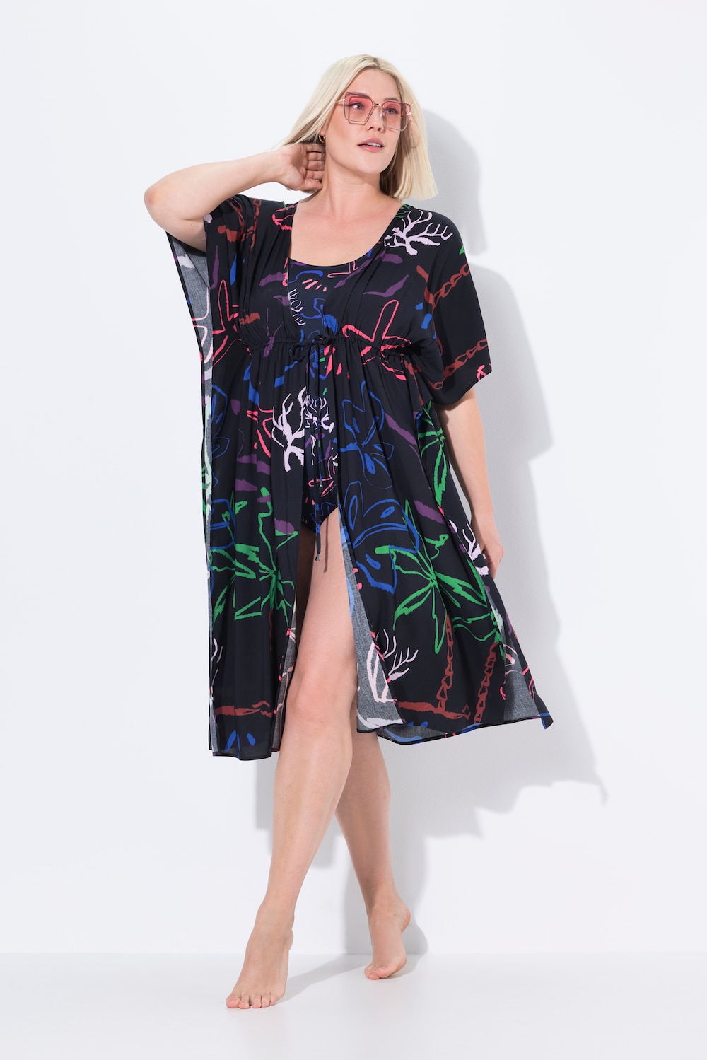 Große Größen Kaftan, Damen, schwarz, Größe: 1=42-48, Viskose, Ulla Popken von Ulla Popken