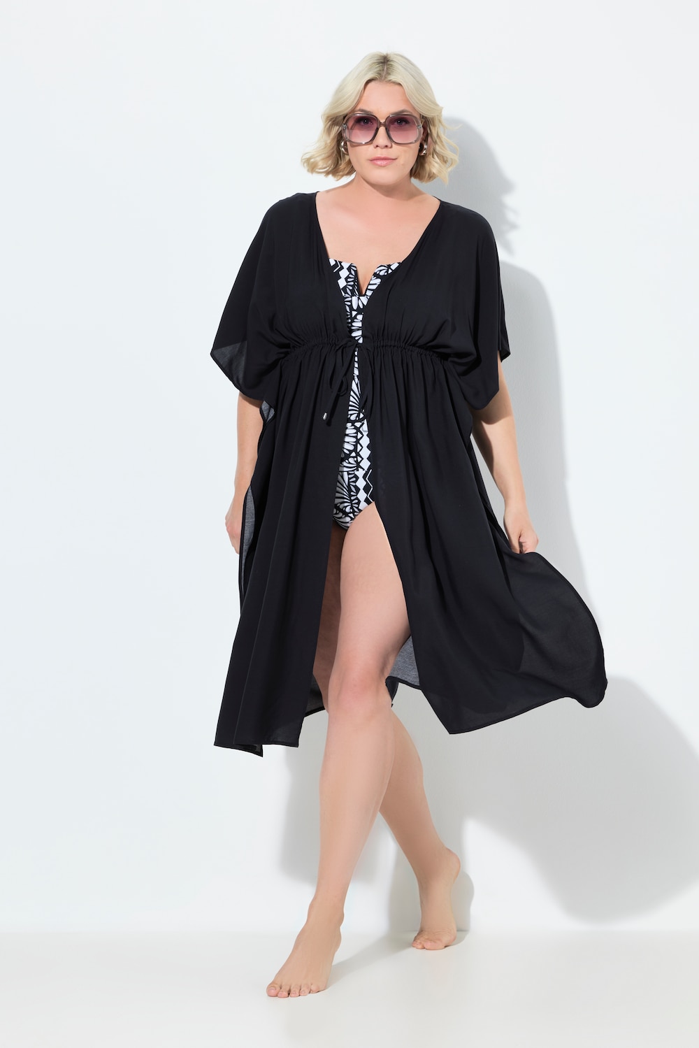 Große Größen Kaftan, Damen, schwarz, Größe: 3=58-64, Viskose, Ulla Popken von Ulla Popken