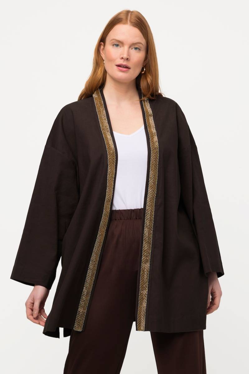 Große Größen Kimono-Jacke, Damen, braun, Größe: 58/60, Baumwolle/Leinen, Ulla Popken Große Größen Kimono-Jacke, Damen, braun, Größe: 58/60, Baumwolle/Leinen, Ulla Popken von Ulla Popken