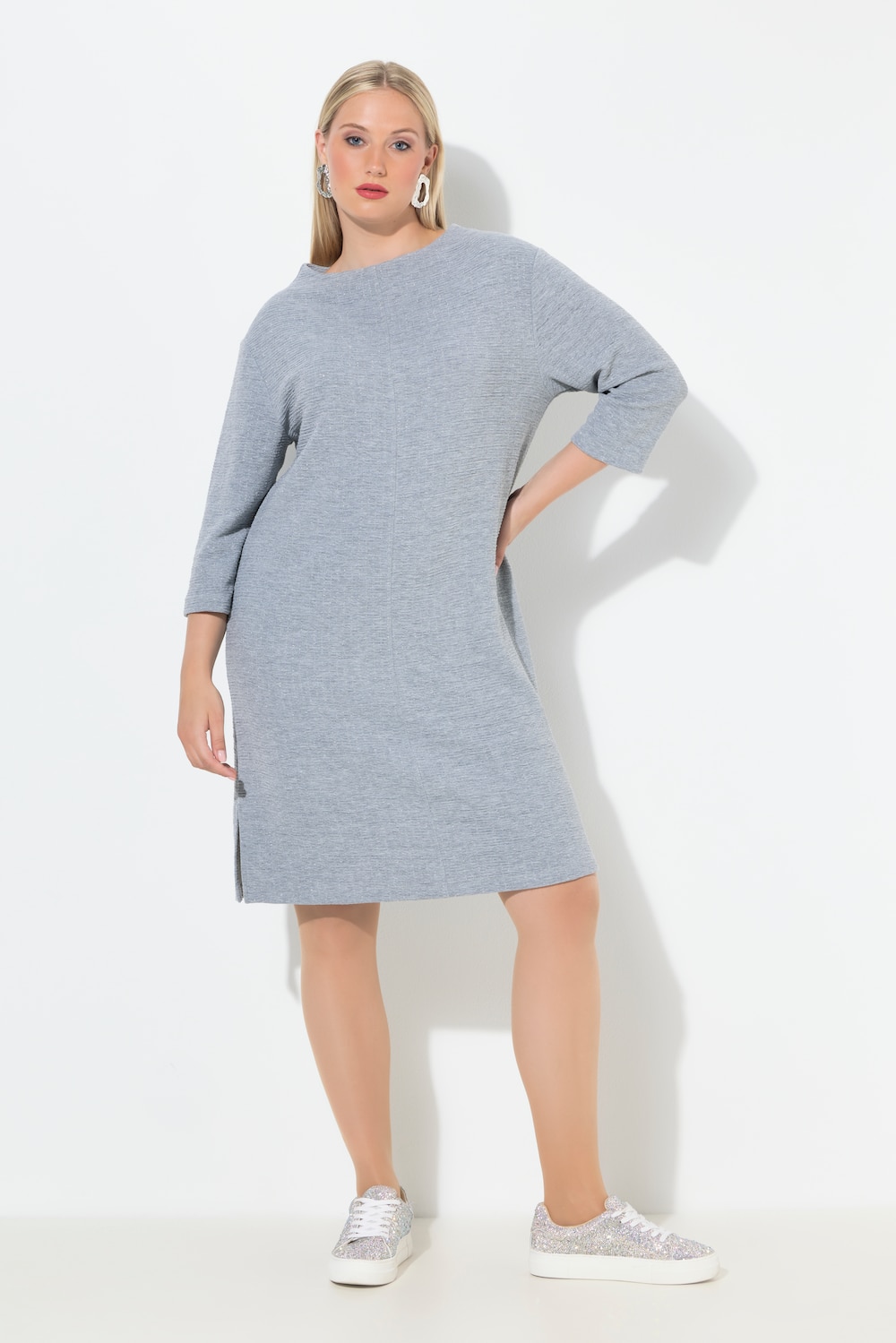 Große Größen Kleid, Damen, beige, Größe: 42/44, Polyester/Viskose, Ulla Popken von Ulla Popken