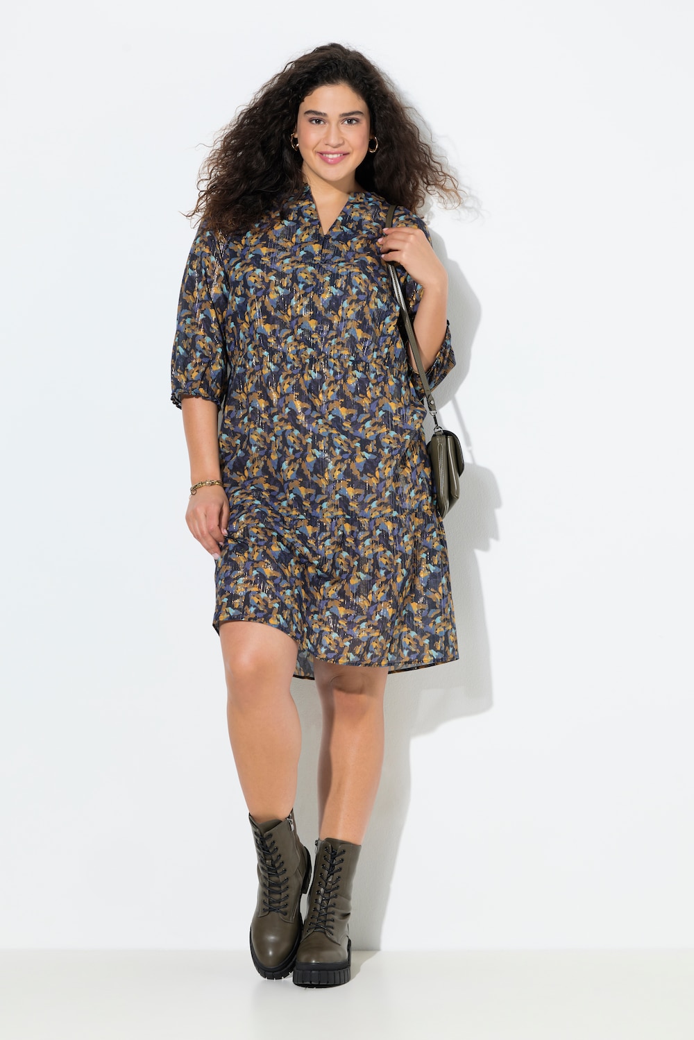 Große Größen Kleid, Damen, blau, Größe: 42/44, Baumwolle, Ulla Popken von Ulla Popken
