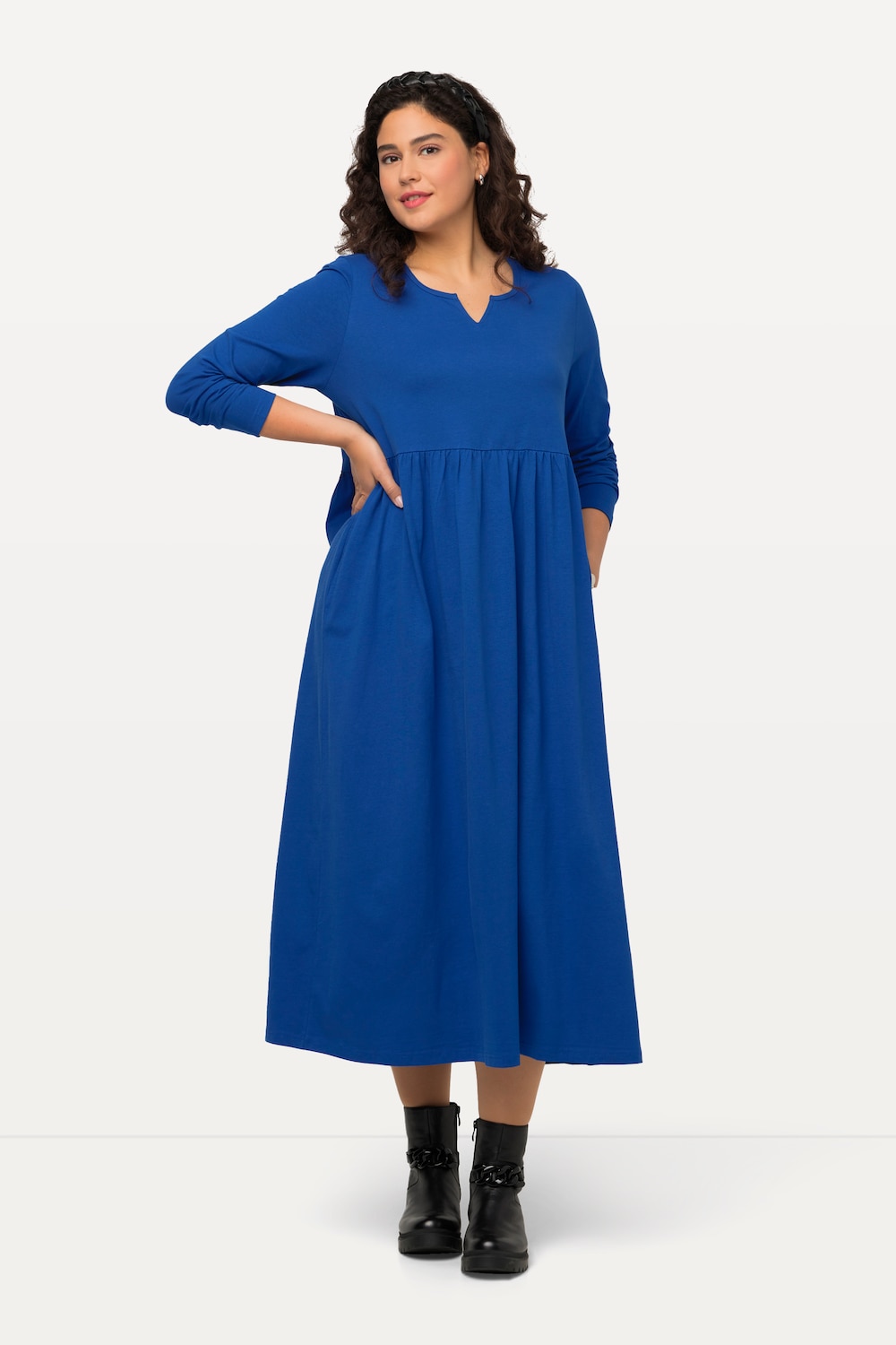 Große Größen Kleid, Damen, blau, Größe: 58/60, Baumwolle, Ulla Popken von Ulla Popken
