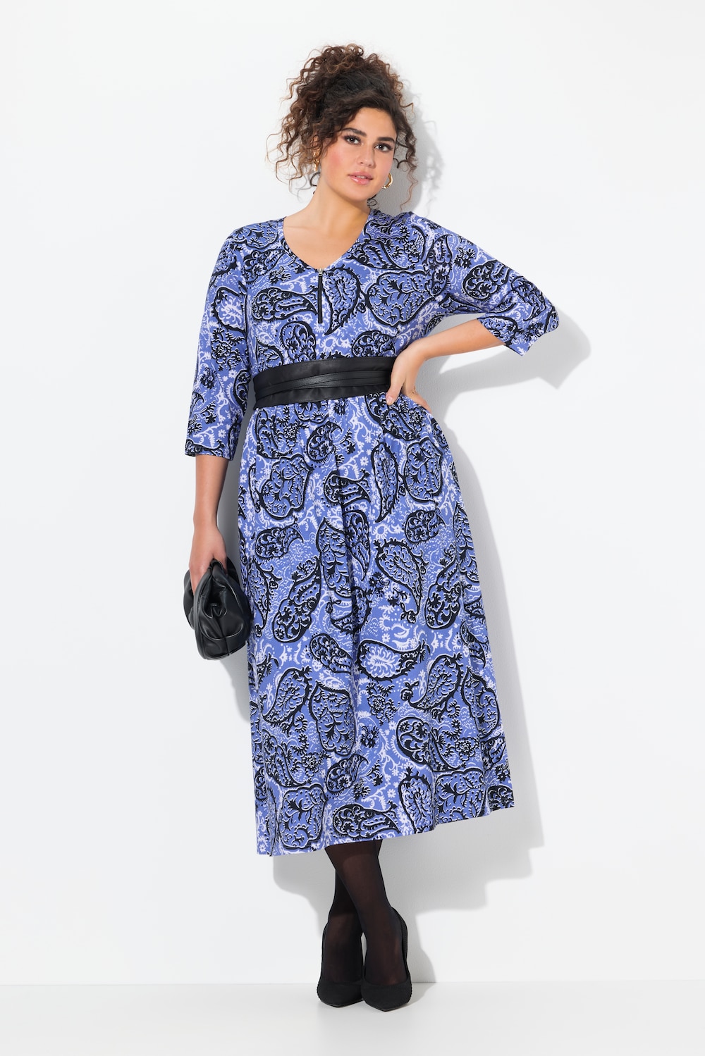 Große Größen Kleid, Damen, blau, Größe: 66/68, Baumwolle, Ulla Popken von Ulla Popken
