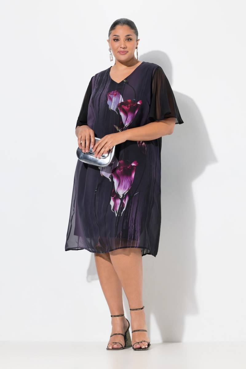 Große Größen Kleid, Damen, lila, Größe: 54/56, Polyester, Ulla Popken von Ulla Popken