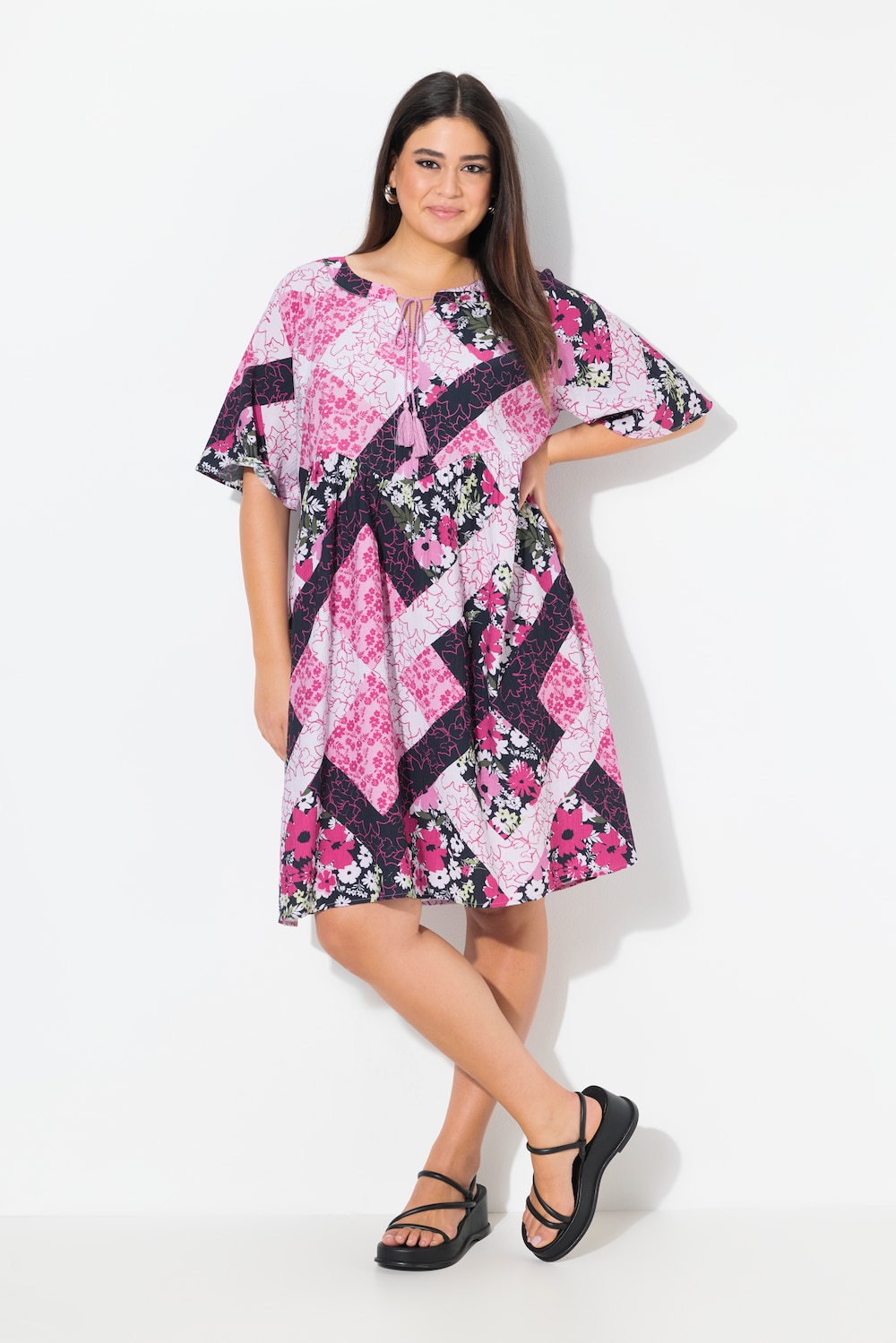 Große Größen Kleid, Damen, rosa, Größe: 54/56, Viskose, Ulla Popken von Ulla Popken