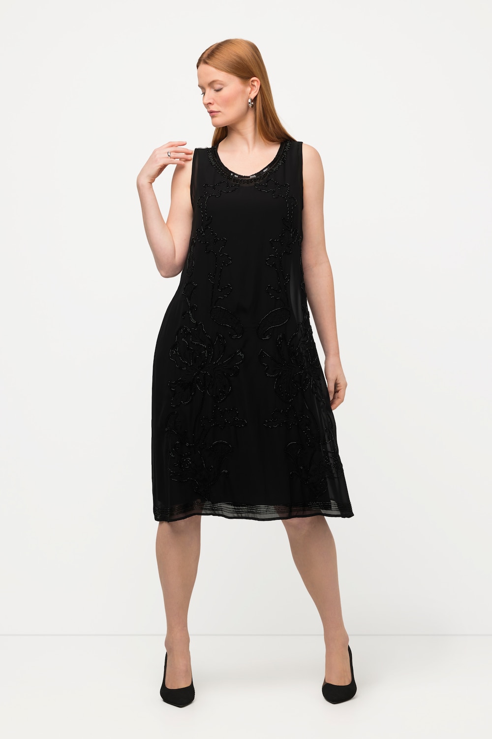 Große Größen Kleid, Damen, schwarz, Größe: 42/44, Polyester/Viskose, Ulla Popken von Ulla Popken