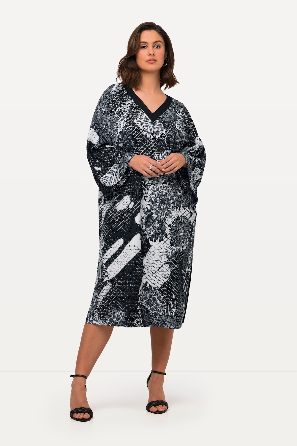 Große Größen Kleid, Damen, schwarz, Größe: 50/52, Polyester, Ulla Popken von Ulla Popken