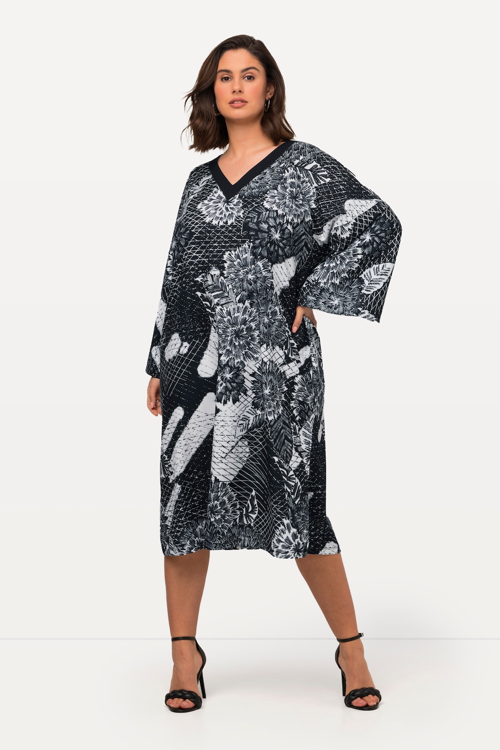 Große Größen Kleid, Damen, schwarz, Größe: 54/56, Polyester, Ulla Popken von Ulla Popken