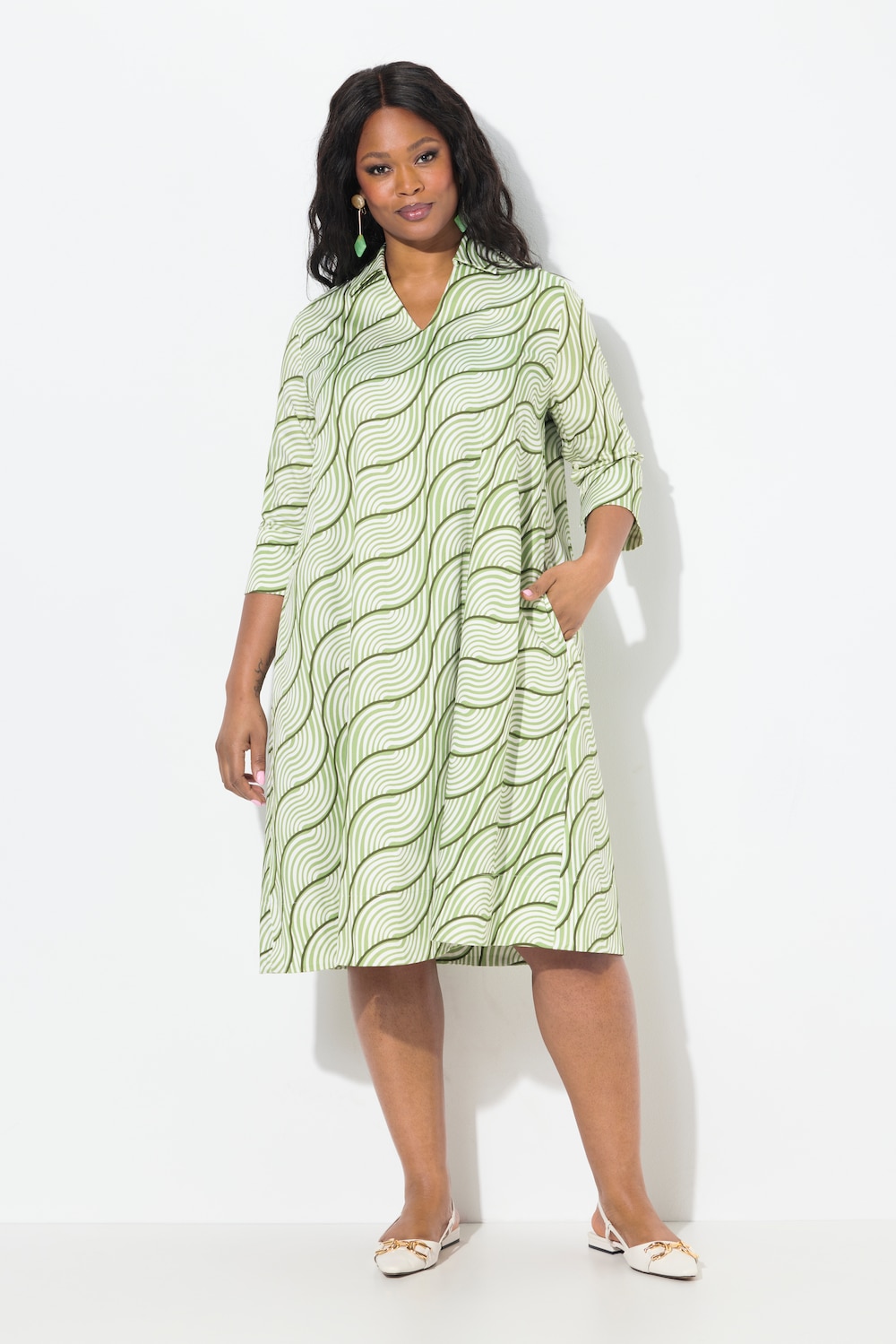 Große Größen Kleid, Damen, weiß, Größe: 58/60, Baumwolle, Ulla Popken von Ulla Popken