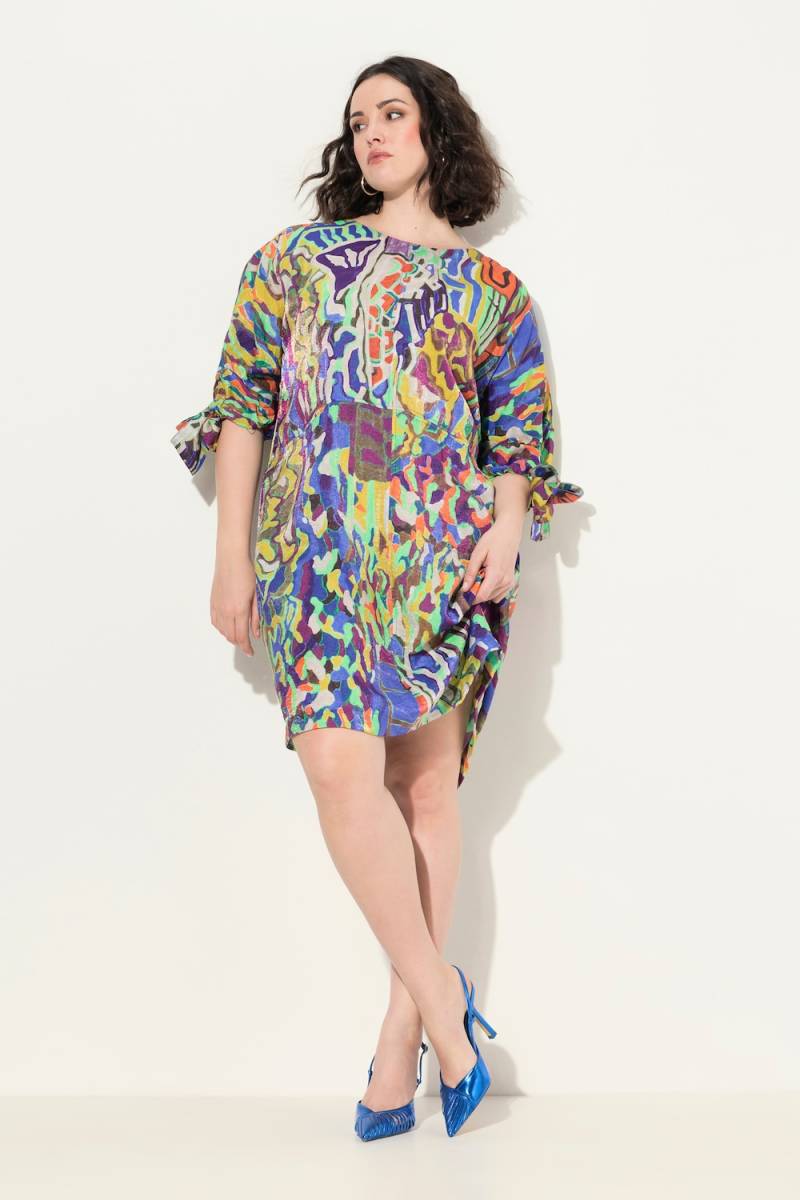 Große Größen Kleid mit Muster, Damen, blau, Größe: 42/44, Viskose/Synthetische Fasern, Ulla Popken von Ulla Popken