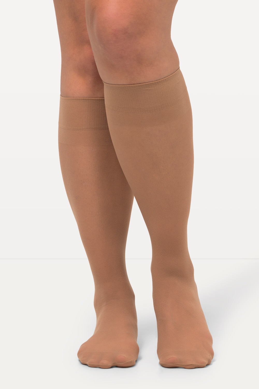 Große Größen Essential Kniestrümpfe, Damen, beige, Größe: One Size, Synthetische Fasern, Ulla Popken von Ulla Popken