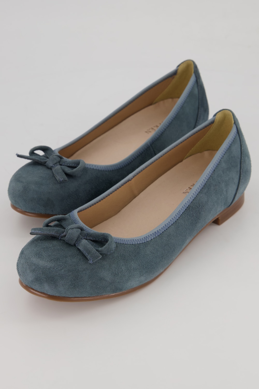 Leder-Ballerinas, Damen, blau, Größe: 40, Leder/Synthetische Fasern, Ulla Popken von Ulla Popken