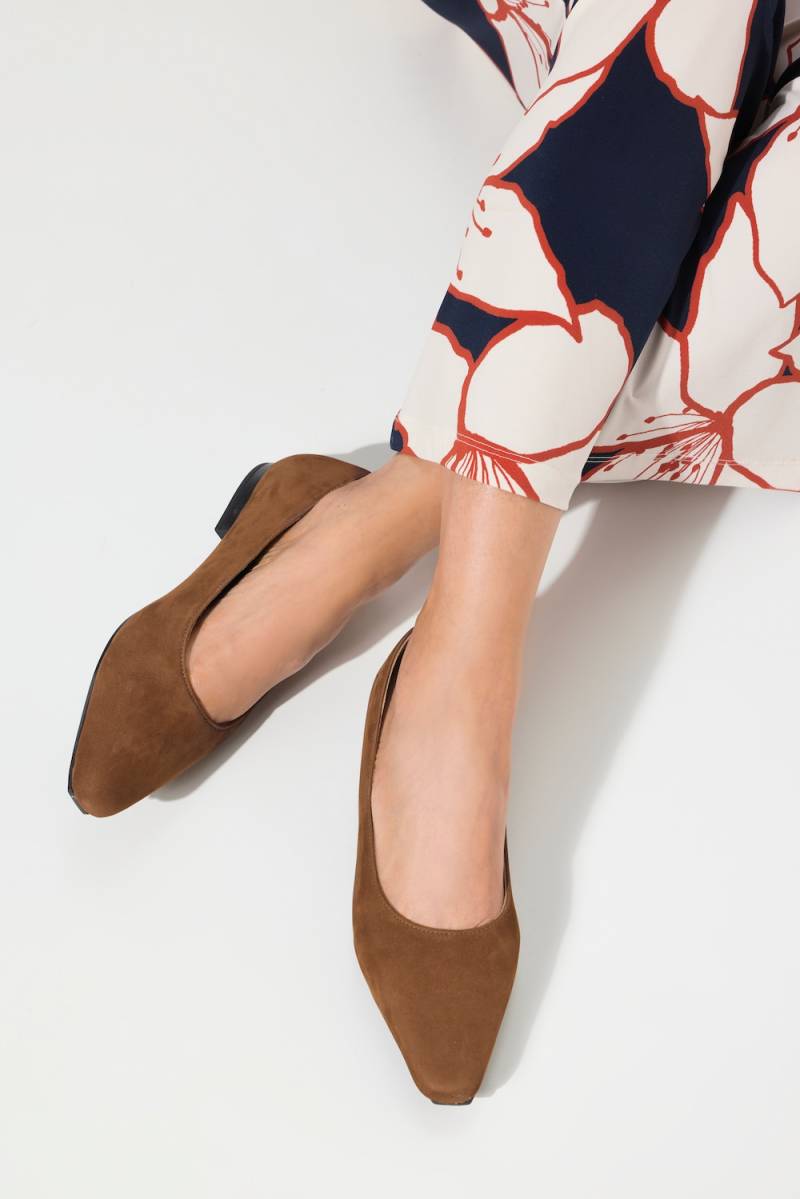 Große Größen Leder-Ballerinas, Damen, braun, Größe: 40, Leder, Ulla Popken von Ulla Popken