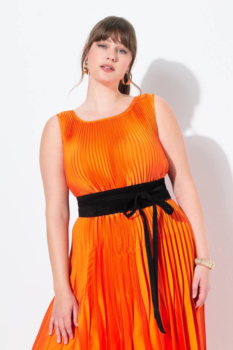 Große Größen Leder-Bindegürtel, Damen, schwarz, Größe: One Size, Leder, Ulla Popken von Ulla Popken