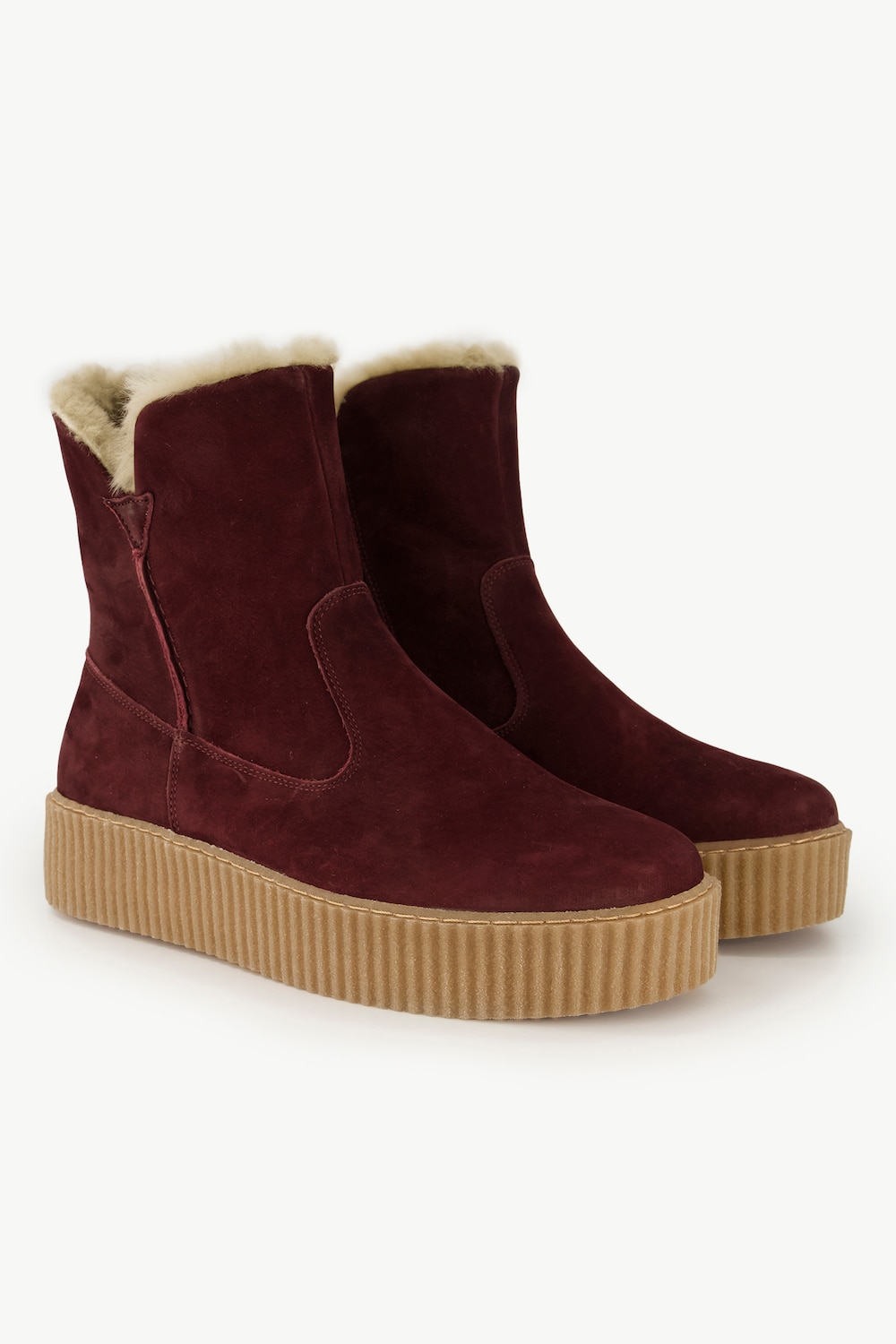 Große Größen Leder-Boots, Damen, rot, Größe: 40, Wolle/Leder, Ulla Popken von Ulla Popken