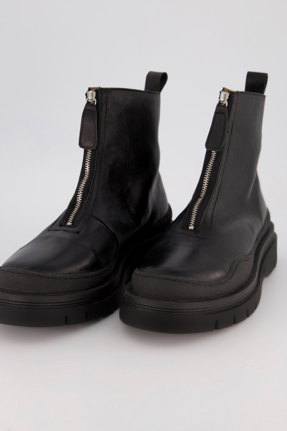 Leder-Boots, Damen, schwarz, Größe: 41, Leder/Baumwolle, Ulla Popken von Ulla Popken