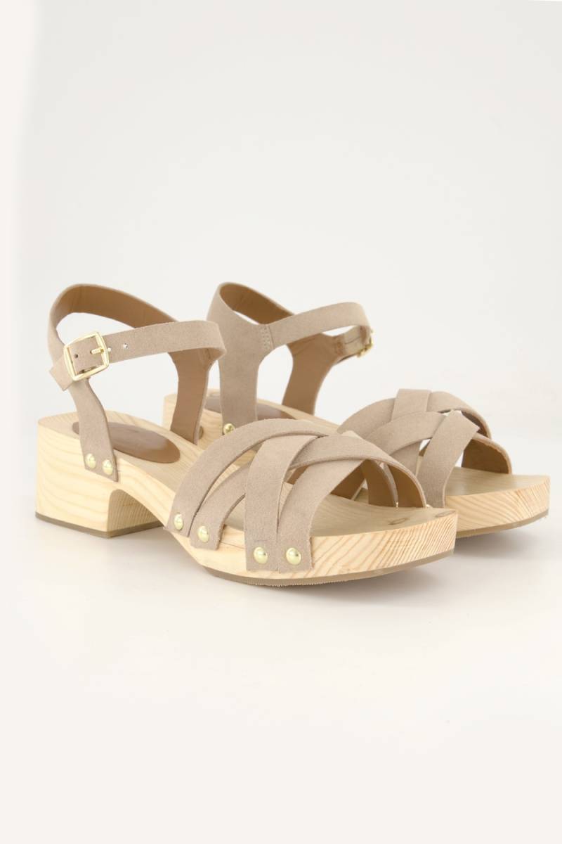Leder-Clog-Sandaletten, Damen, beige, Größe: 43, Leder, Ulla Popken Leder-Clog-Sandaletten, Damen, beige, Größe: 43, Leder, Ulla Popken von Ulla Popken