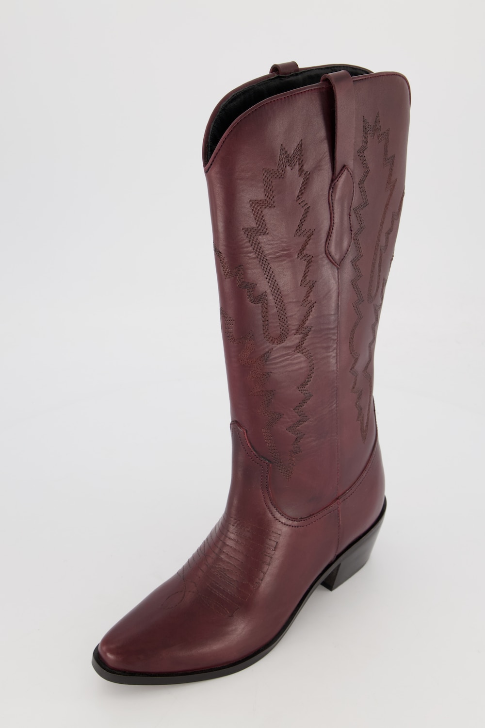 Leder-Cowboystiefel, Damen, rot, Größe: 39, Polyester/Leder, Ulla Popken von Ulla Popken