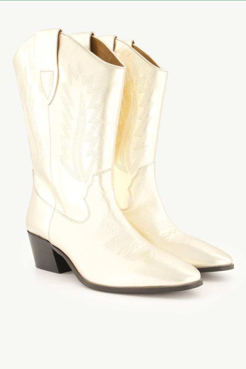 Große Größen Leder-Cowboystiefel, Damen, gelb, Größe: 40, Leder/Synthetische Fasern, Ulla Popken von Ulla Popken