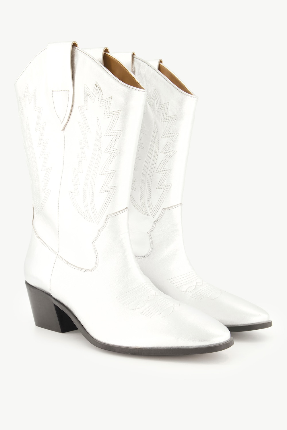 Große Größen Leder-Cowboystiefel, Damen, grau, Größe: 42, Leder/Synthetische Fasern, Ulla Popken von Ulla Popken