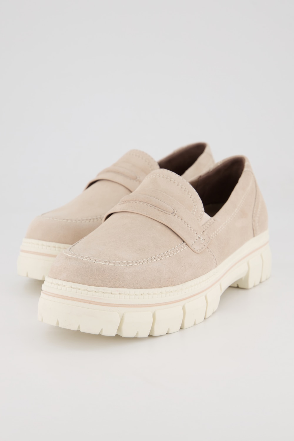 Leder-Loafer, Damen, beige, Größe: 38, Leder, Ulla Popken von Ulla Popken