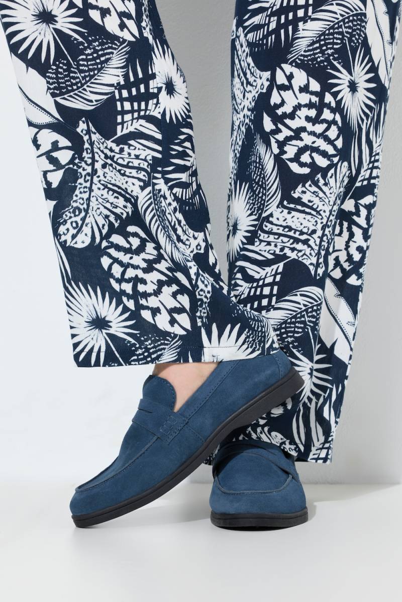 Große Größen Leder-Loafer, Damen, blau, Größe: 41, Leder, Ulla Popken von Ulla Popken