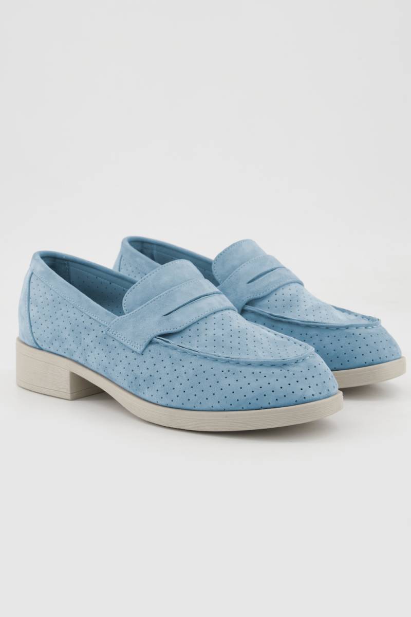 Leder-Loafer, Damen, blau, Größe: 42, Leder, Ulla Popken von Ulla Popken