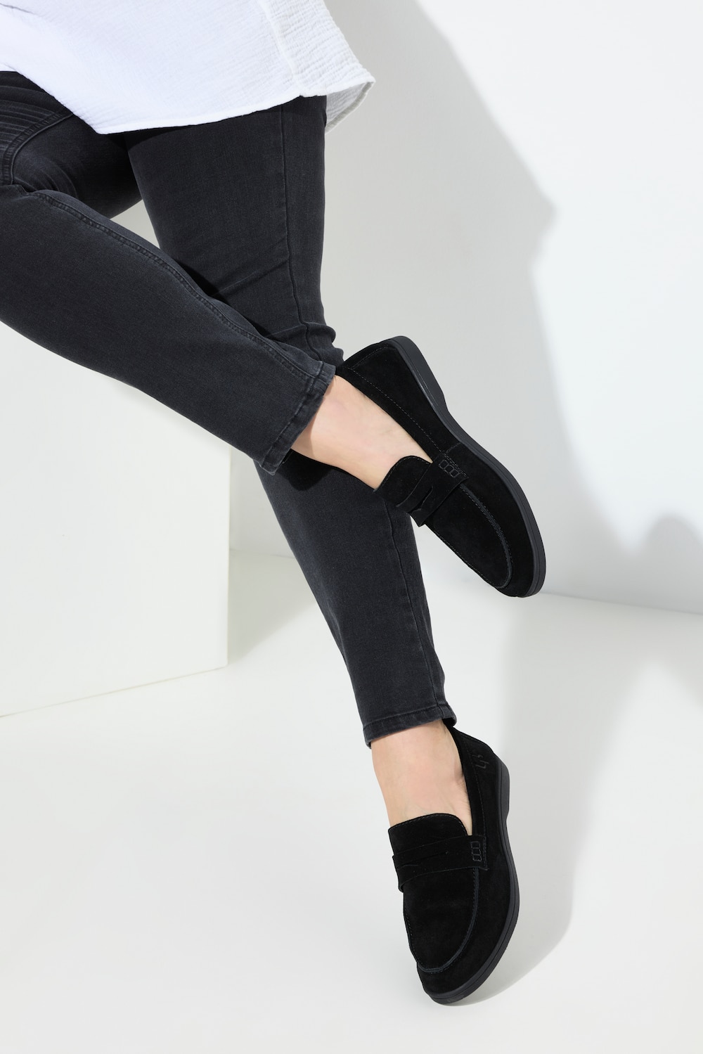 Große Größen Leder-Loafer, Damen, schwarz, Größe: 41, Leder, Ulla Popken Große Größen Leder-Loafer, Damen, schwarz, Größe: 41, Leder, Ulla Popken von Ulla Popken