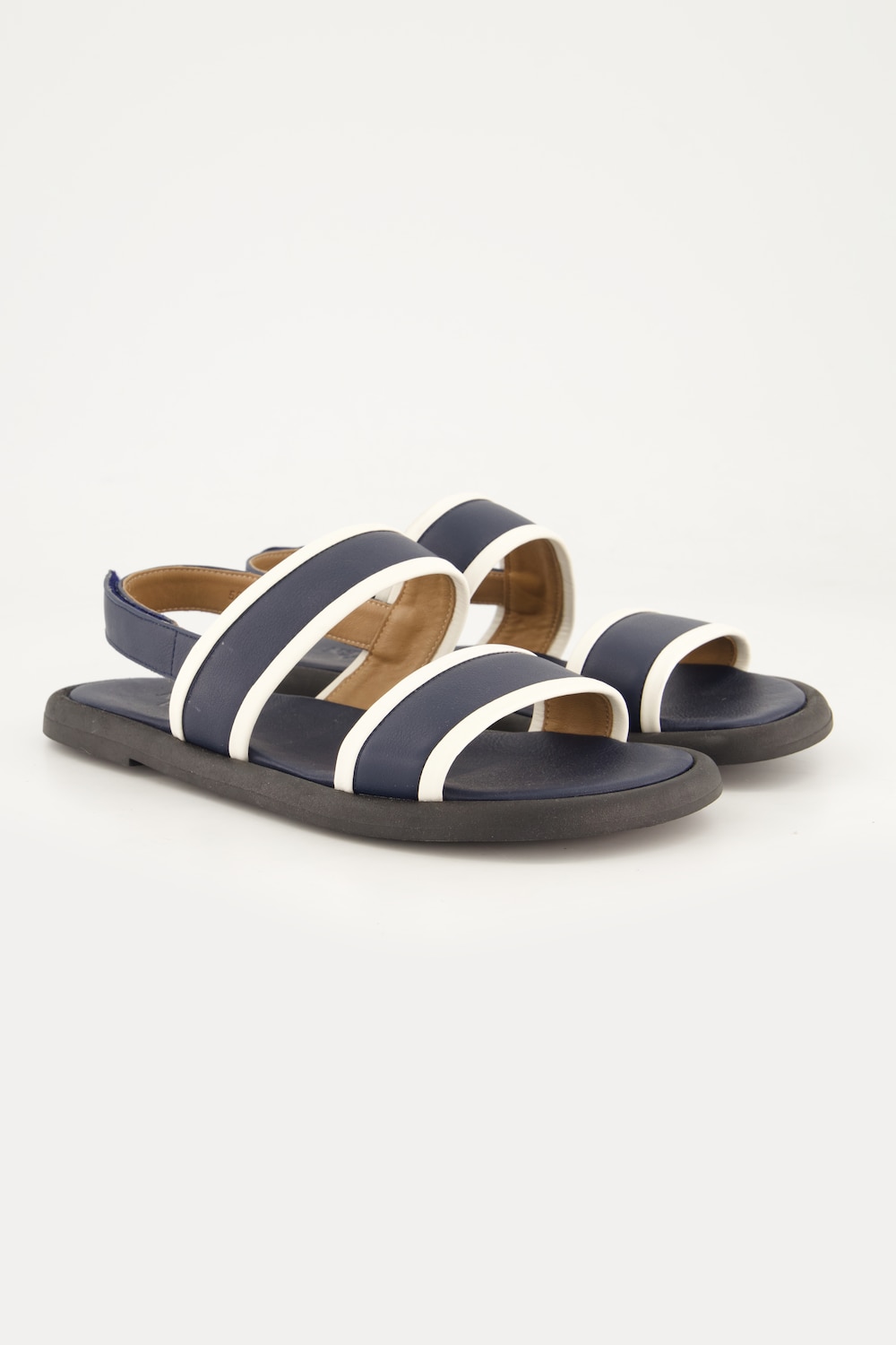 Große Größen Leder-Sandalen, Damen, blau, Größe: 41, Leder, Ulla Popken von Ulla Popken