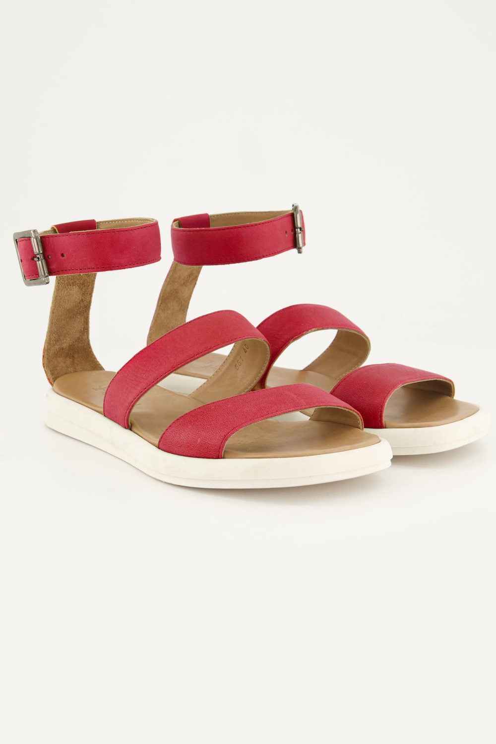 Große Größen Leder-Sandalen, Damen, rot, Größe: 41, Leder, Ulla Popken von Ulla Popken