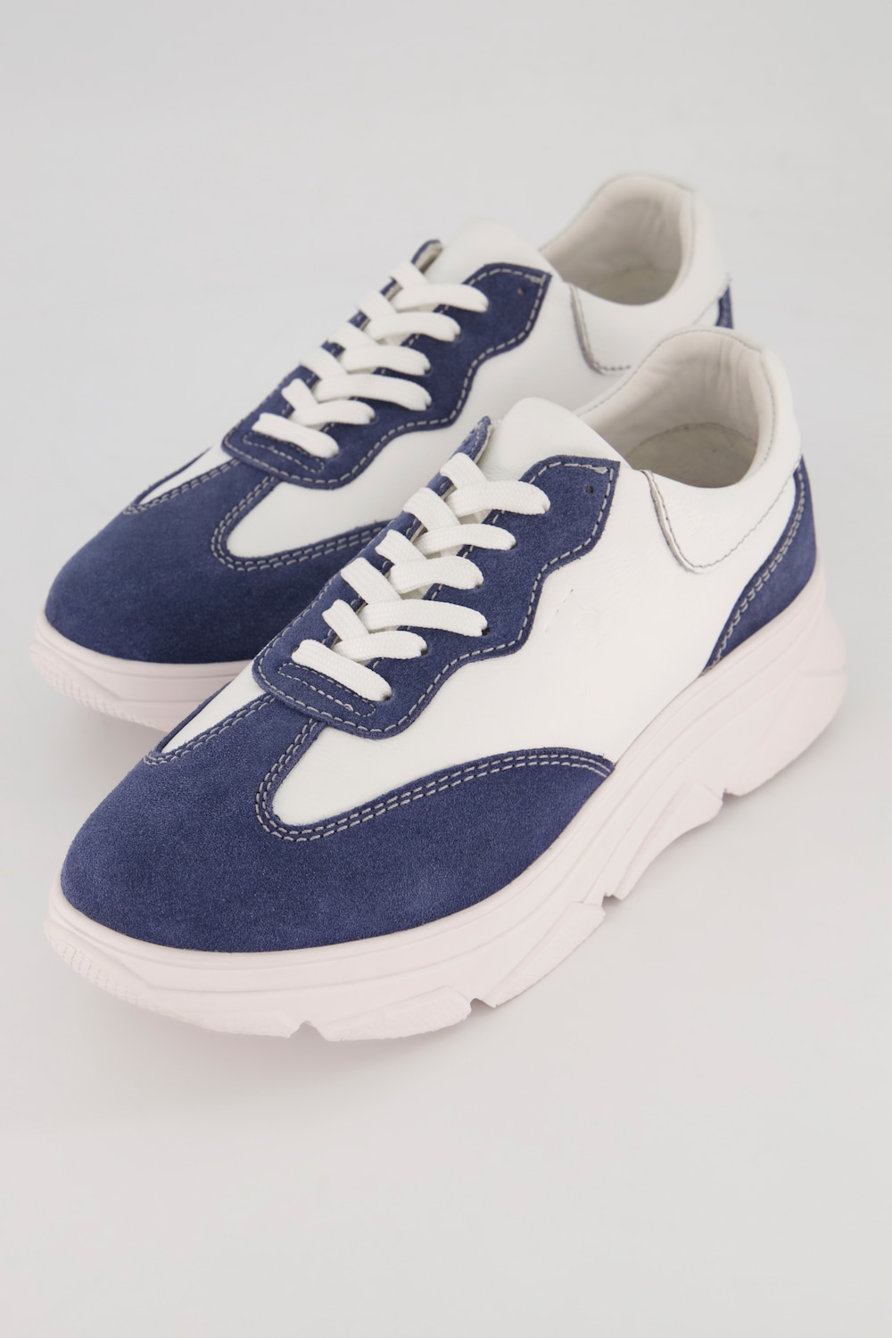 Große Größen Leder-Sneaker, Damen, blau, Größe: 40, Leder, Ulla Popken von Ulla Popken