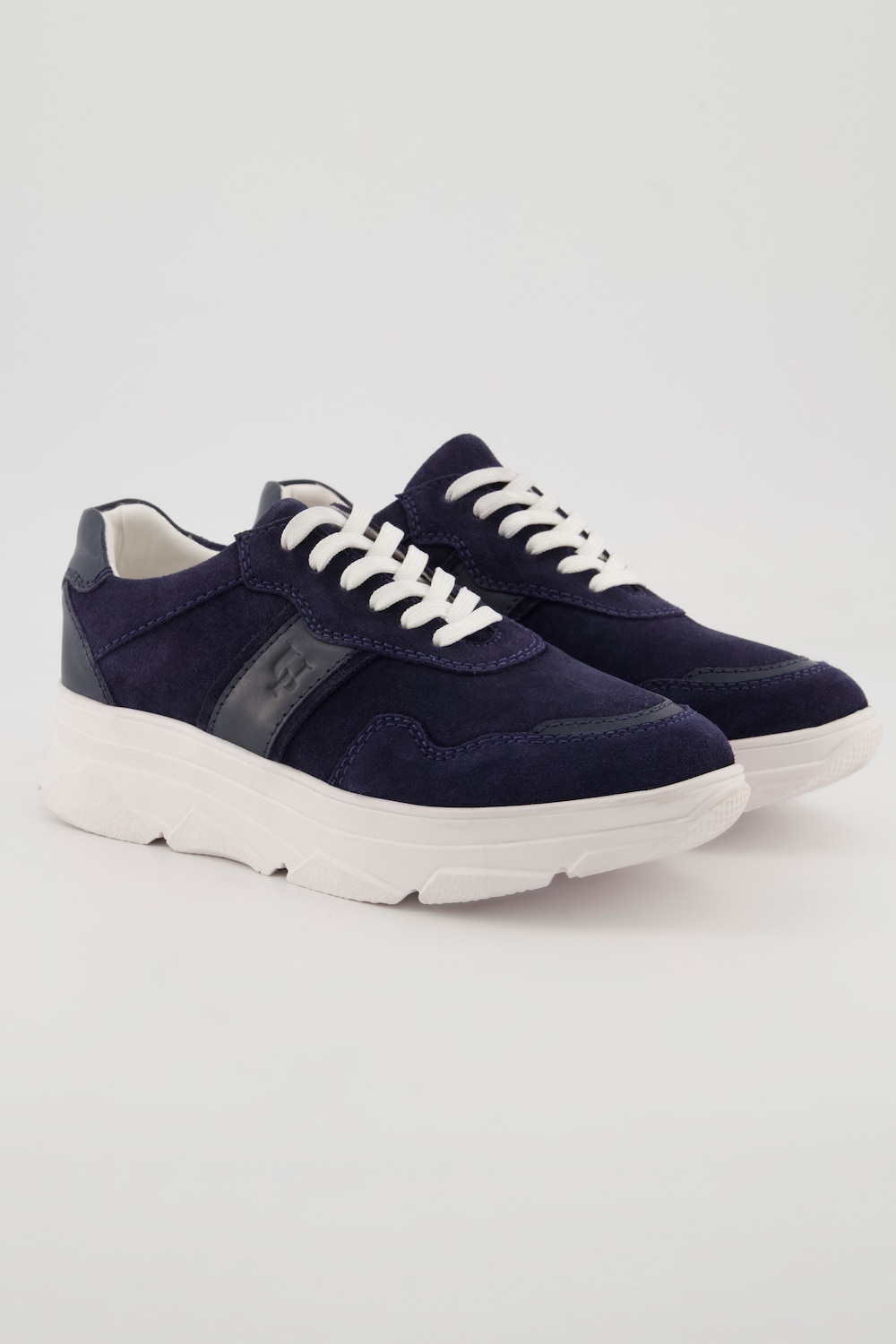 Große Größen Leder-Sneaker, Damen, blau, Größe: 41, Leder, Ulla Popken von Ulla Popken