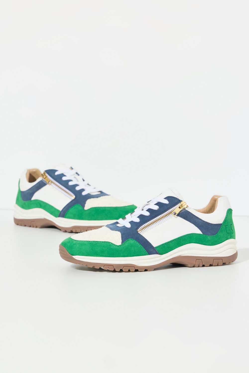 Große Größen Leder-Sneaker, Damen, grün, Größe: 42, Sonstige/Leder, Ulla Popken von Ulla Popken