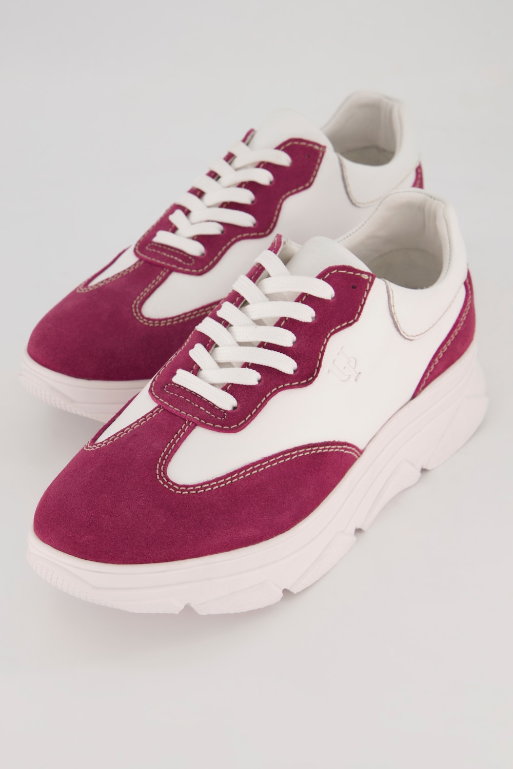 Große Größen Leder-Sneaker, Damen, rosa, Größe: 42, Leder, Ulla Popken von Ulla Popken