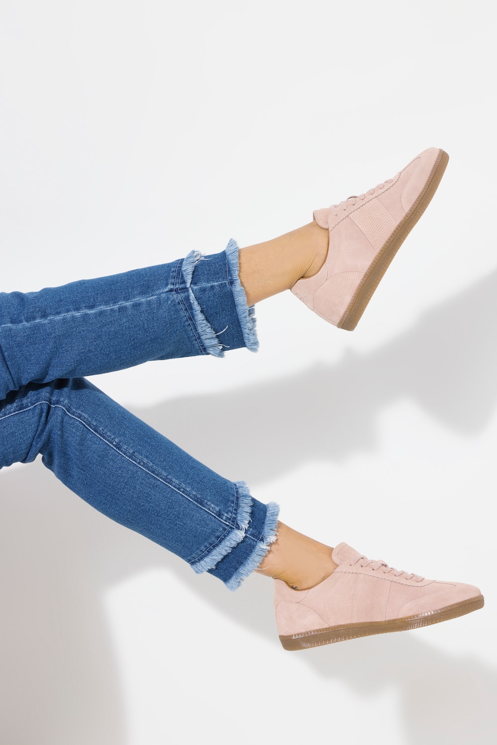 Große Größen Leder-Sneaker, Damen, rosa, Größe: 44, Sonstige/Leder, Ulla Popken von Ulla Popken