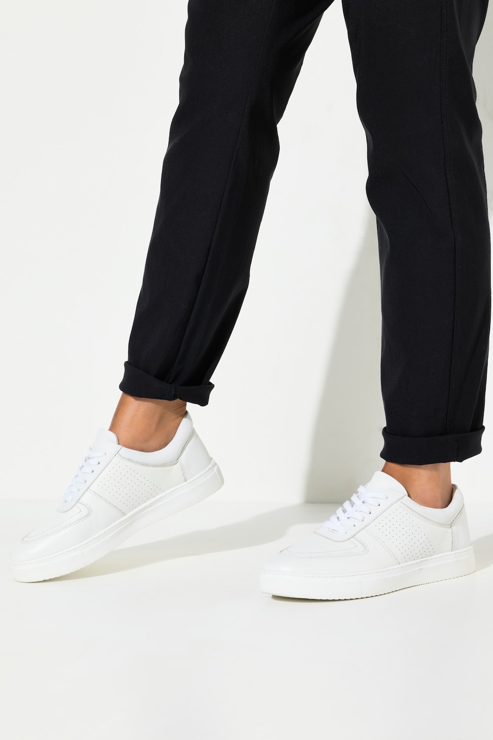 Leder-Sneaker, Damen, weiß, Größe: 42, Leder, Ulla Popken von Ulla Popken