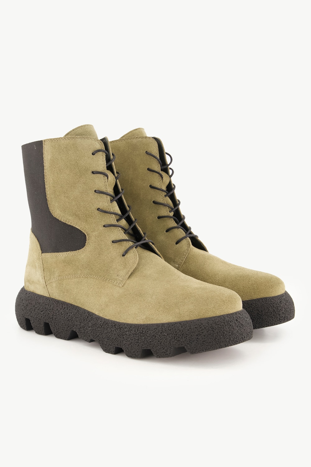 Große Größen Leder-Stiefeletten, Damen, beige, Größe: 38, Leder, Ulla Popken von Ulla Popken