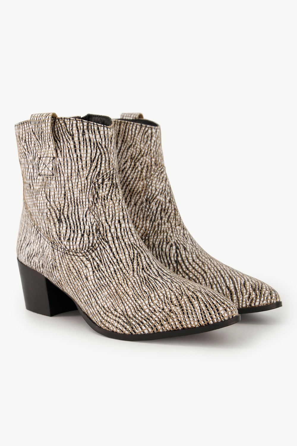 Große Größen Leder-Stiefeletten, Damen, beige, Größe: 41, Leder/Synthetische Fasern, Ulla Popken von Ulla Popken