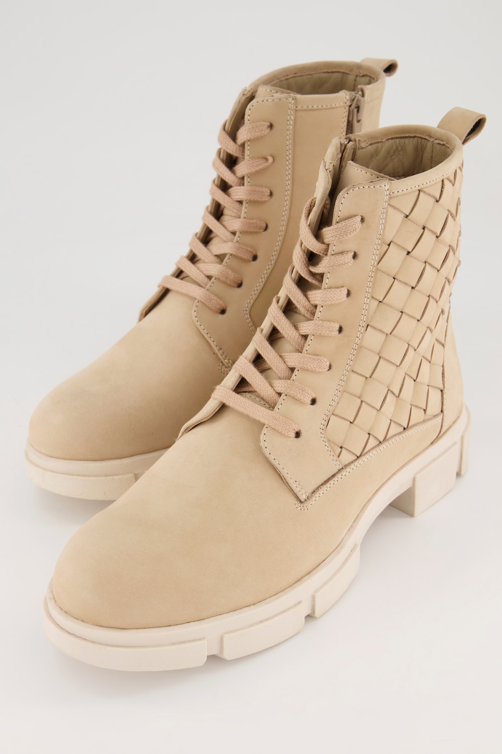 Große Größen Leder-Stiefeletten, Damen, beige, Größe: 42, Sonstige/Leder, Ulla Popken von Ulla Popken