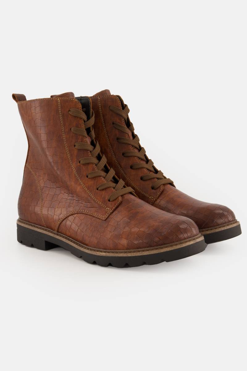 Große Größen Leder-Stiefeletten, Damen, braun, Größe: 39, Leder/Sonstige/Synthetische Fasern, Ulla Popken von Ulla Popken