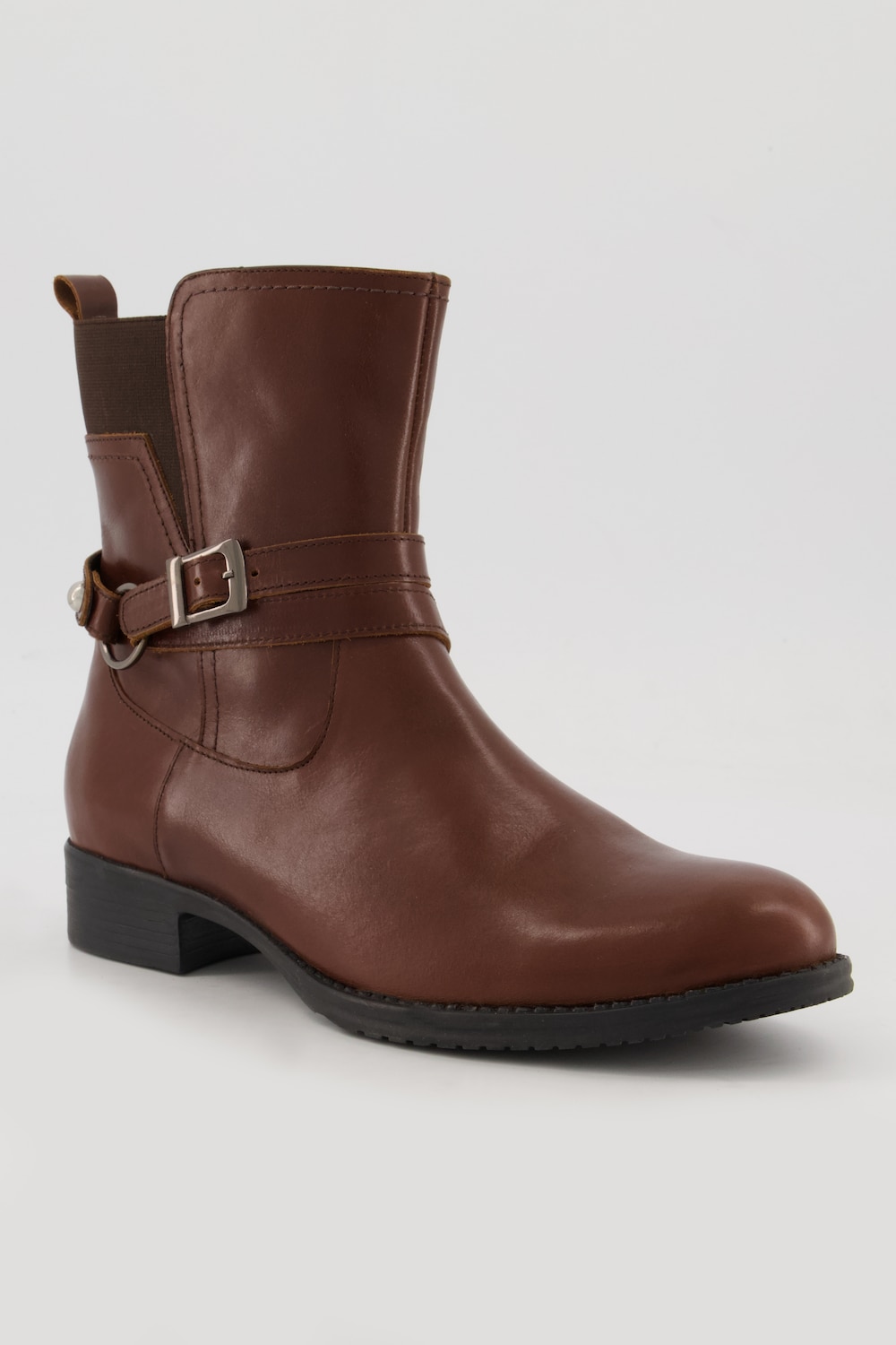 Leder-Stiefeletten, Damen, braun, Größe: 39, Polyester/Leder, Ulla Popken von Ulla Popken