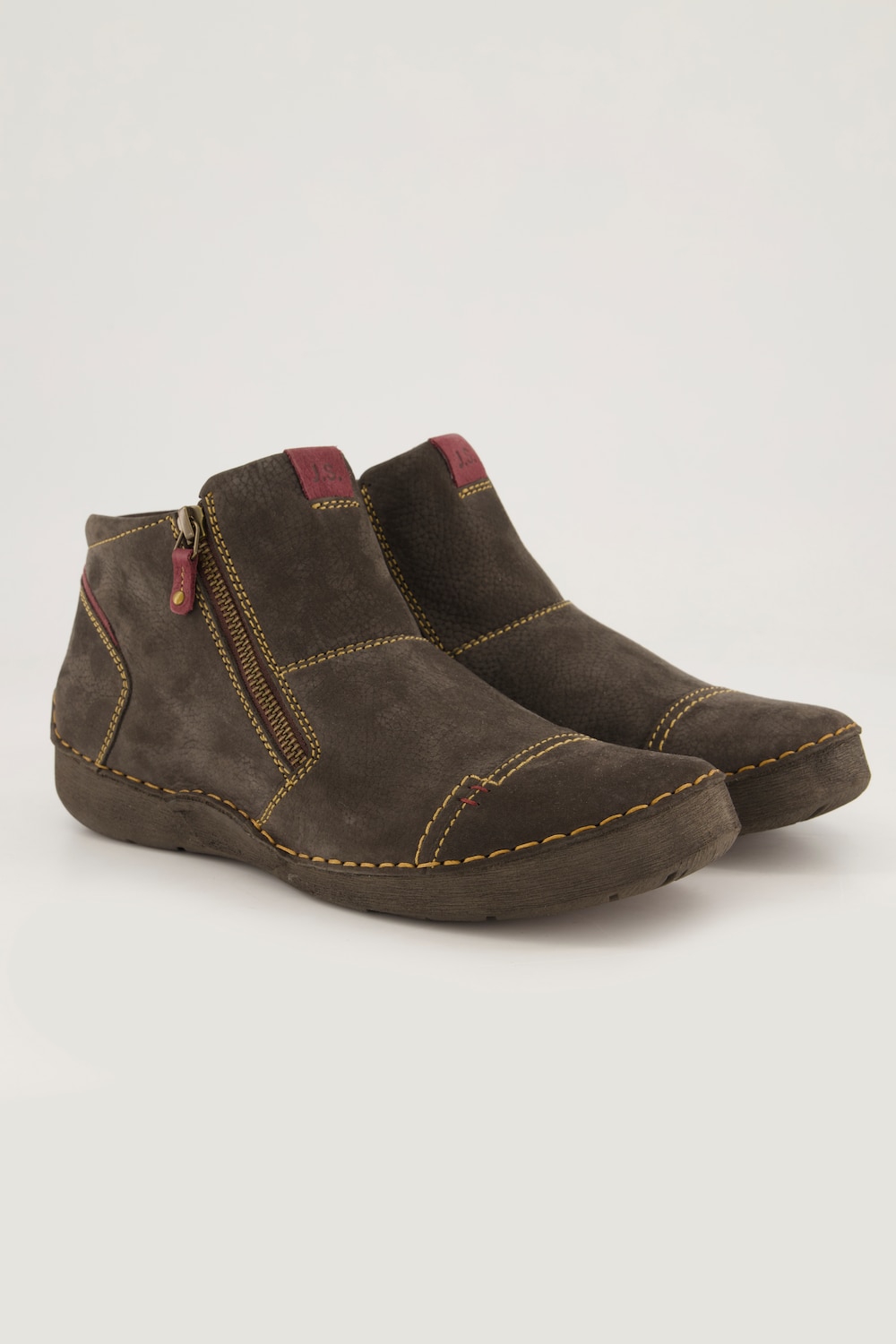 Große Größen Leder-Stiefeletten, Damen, grau, Größe: 38, Leder, Ulla Popken von Ulla Popken