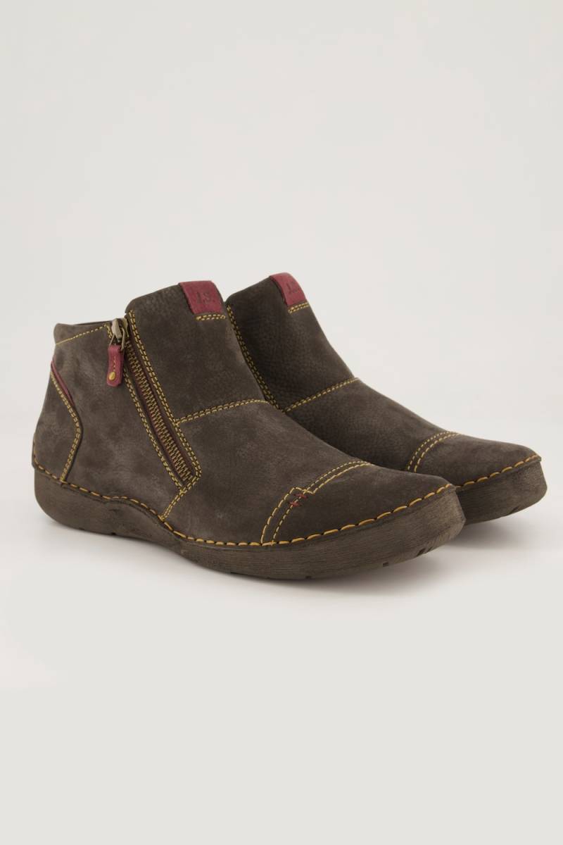 Große Größen Leder-Stiefeletten, Damen, grau, Größe: 38, Leder, Ulla Popken von Ulla Popken