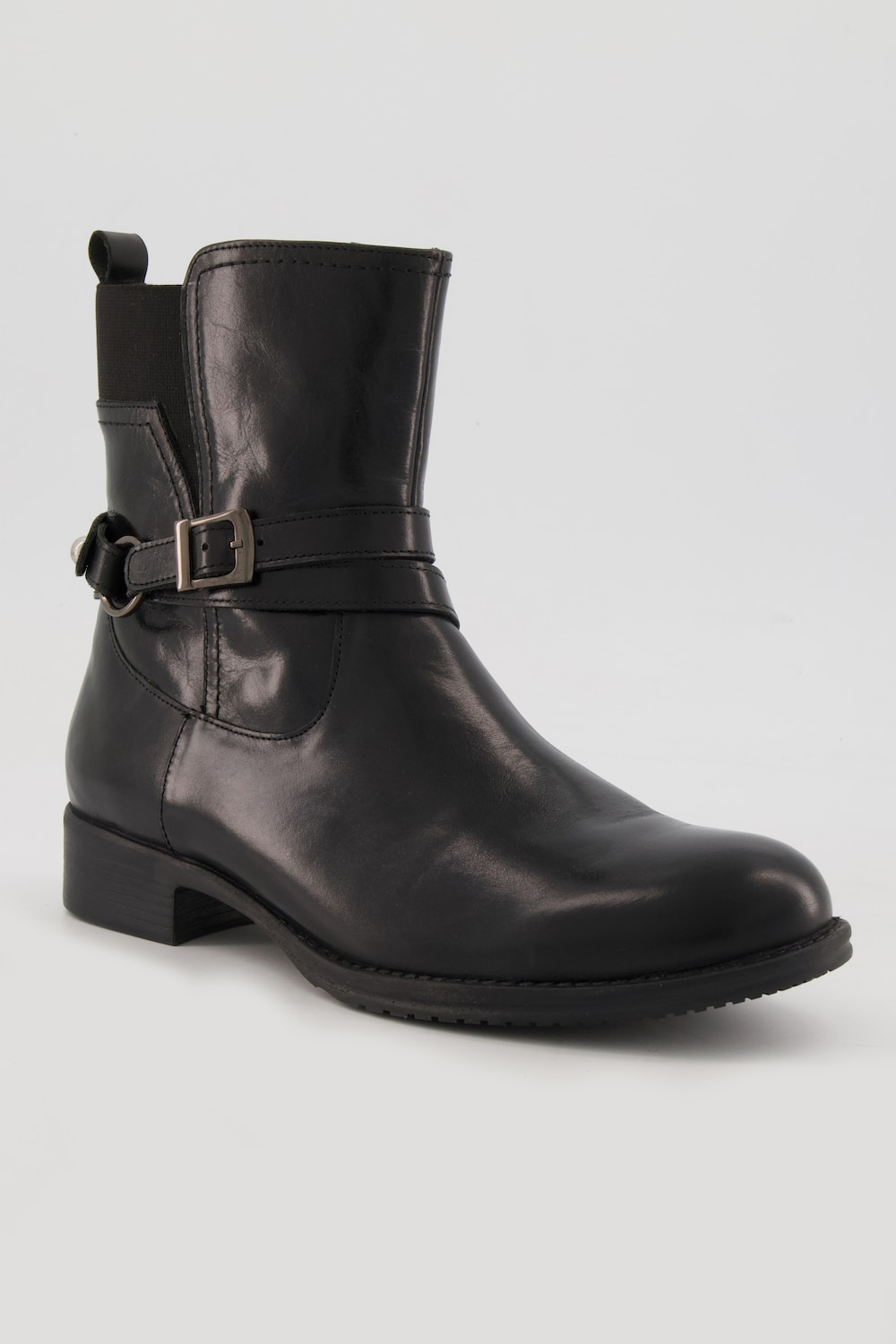 Leder-Stiefeletten, Damen, schwarz, Größe: 39, Polyester/Leder, Ulla Popken von Ulla Popken