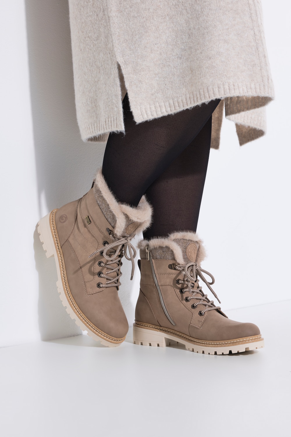 Große Größen Lederboots, Damen, braun, Größe: 38, Sonstige/Synthetische Fasern/Leder, Ulla Popken von Ulla Popken