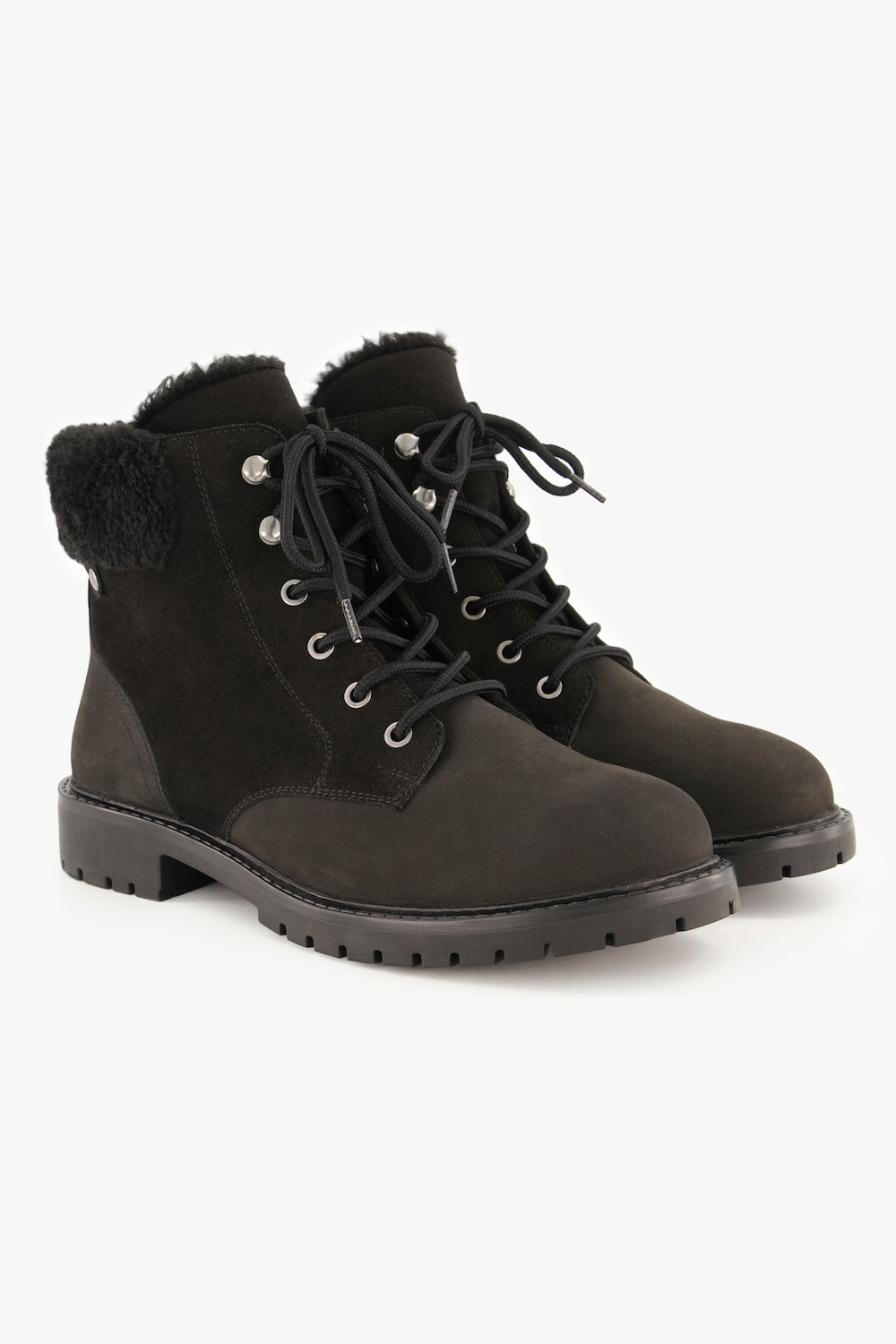 Große Größen Lederboots, Damen, schwarz, Größe: 40, Wolle/Leder, Ulla Popken von Ulla Popken
