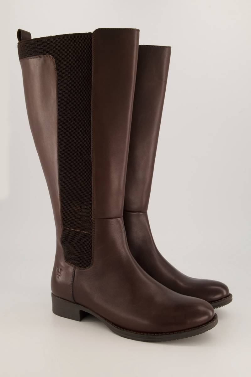 Große Größen Lederstiefel, Damen, braun, Größe: 44, Leder/Synthetische Fasern, Ulla Popken von Ulla Popken