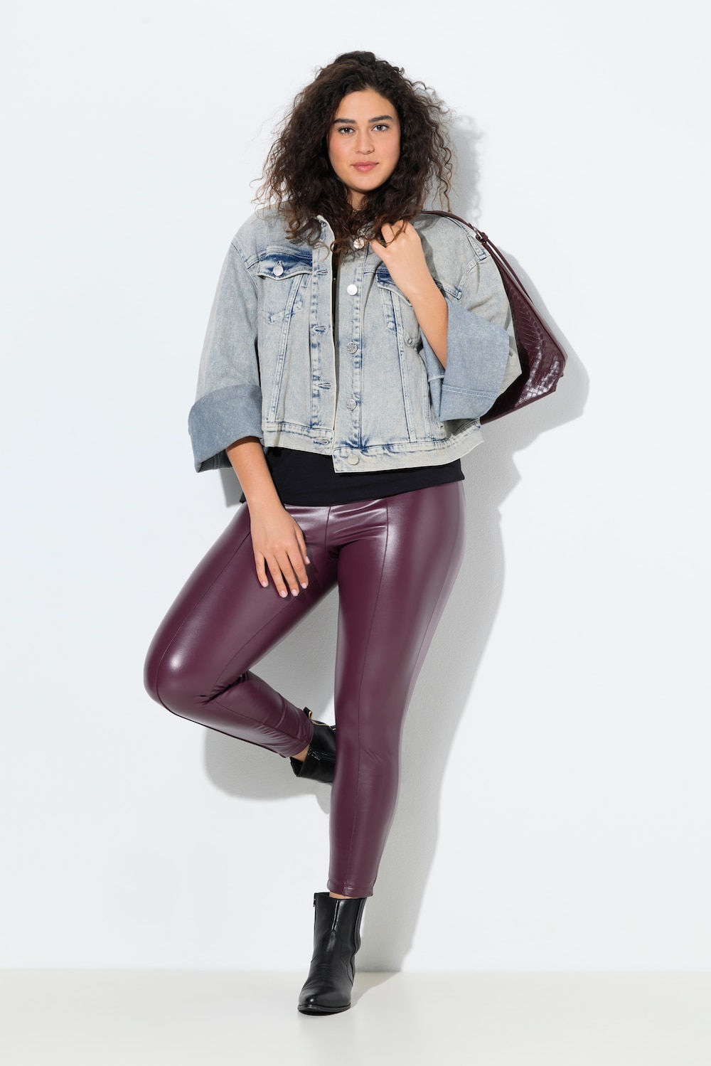 Große Größen Leggings, Damen, lila, Größe: 46/48, Synthetische Fasern/Polyester, Ulla Popken von Ulla Popken